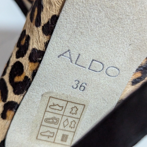 ALDO Leopard Print Leather & Cowhide Heels (size 6), EXCELLENT condition - Picture 4 of 7